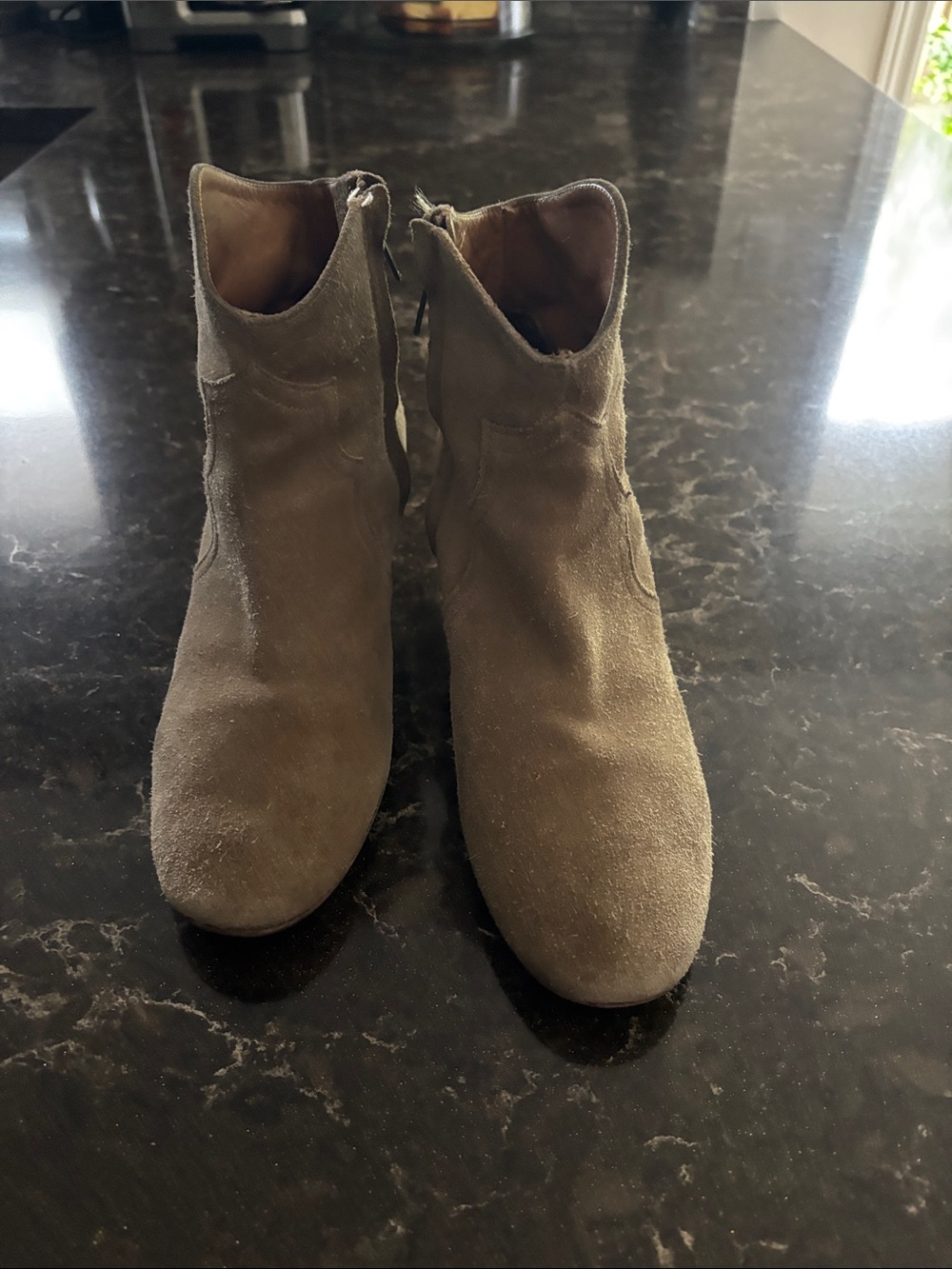 Women's Suede Ankle Booties - Taupe
